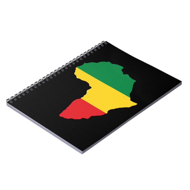Green, Gold & Red Africa Flag Notebook (Left Side)