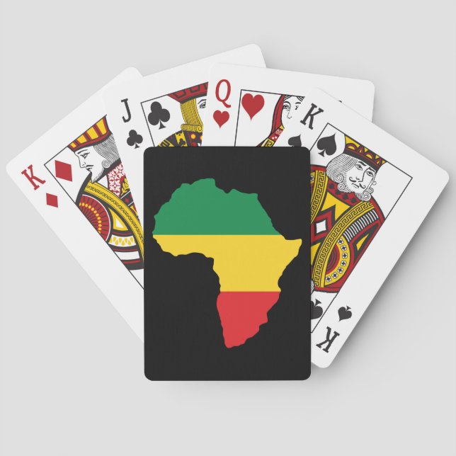 Green, Gold & Red Africa Flag Playing Cards (Back)