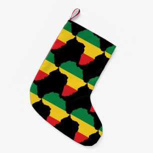 Green, Gold & Red Africa Flag Small Christmas Stocking