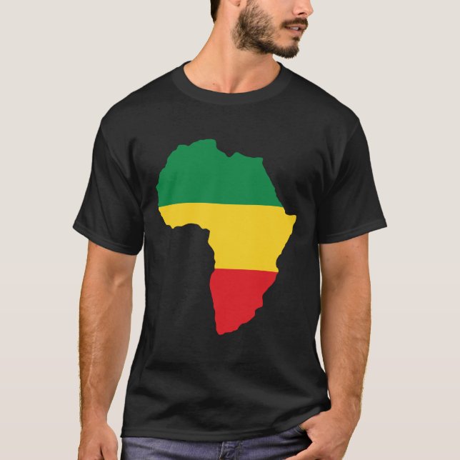 Green, Gold & Red Africa Flag T-Shirt (Front)