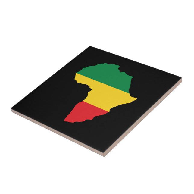 Green, Gold & Red Africa Flag Tile (Side)