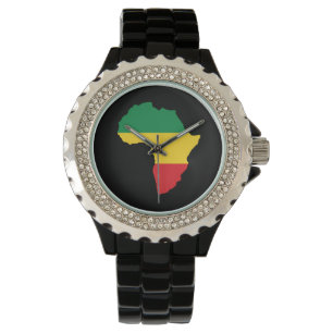 Green, Gold & Red Africa Flag Watch