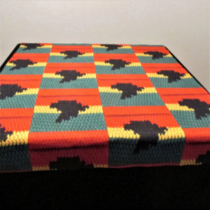 Green Gold Red Black Africa Artisan Crochet Print Tapestry
