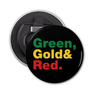 Green, Gold & Red. Bottle Opener