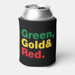 Green, Gold & Red. Can Cooler