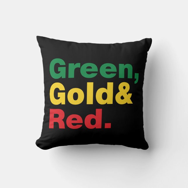 Green, Gold & Red. Cushion (Front)