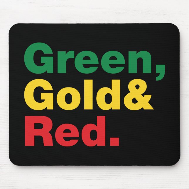 Green, Gold & Red. Mouse Mat (Front)