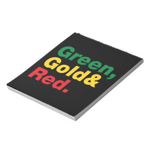 Green, Gold & Red. Notepad