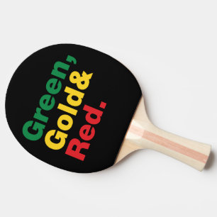 Green, Gold & Red. Ping Pong Paddle