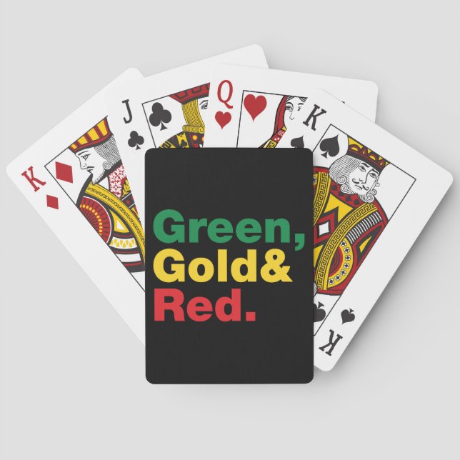 Green, Gold & Red. Playing Cards (Back)