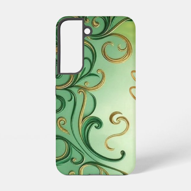 Green/Gold regal Saint Patrick's Day Samsung Galaxy S22 Case (Back)