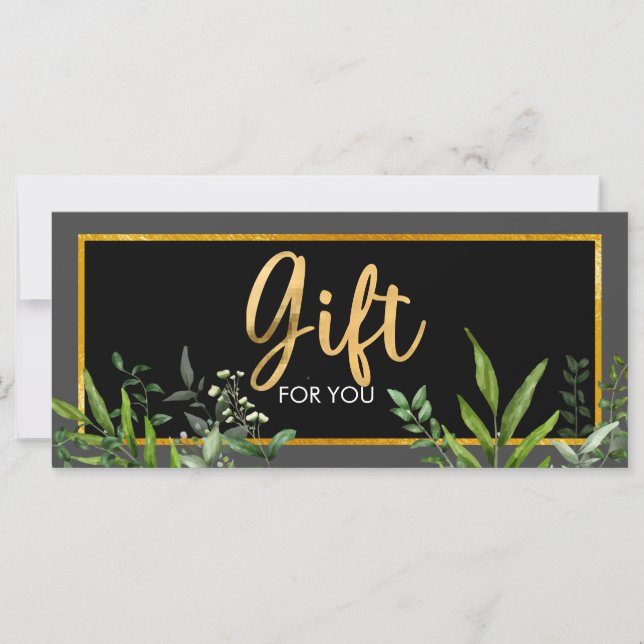 Green Gold Salon Store Business Gift Certificate (Front)