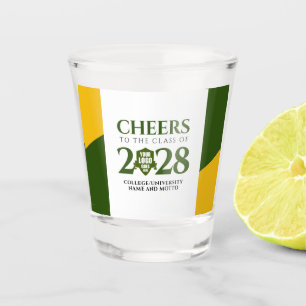 Green Gold School College University Graduation Shot Glass