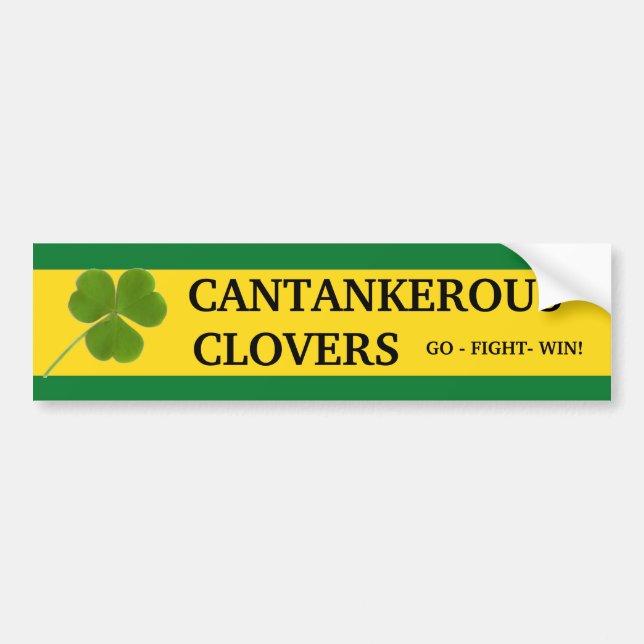 Green &  Gold School Colours Bumper Sticker (Front)