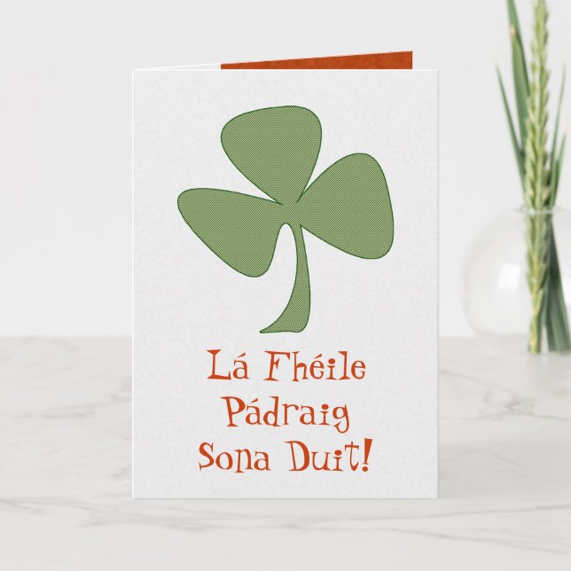 Green & Gold Shamrock Card (Front)