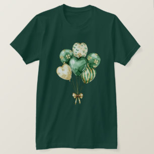 Green Gold Shamrock Party Balloons T-Shirt