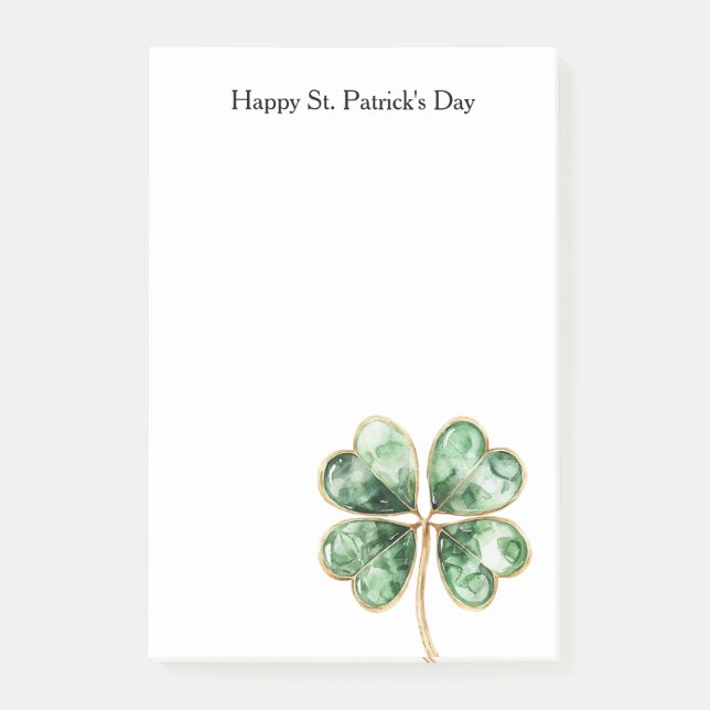 Green Gold Shamrock St. Patrick's Day Post-it Notes (Front)