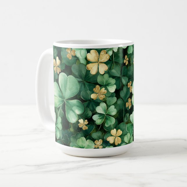 Green Gold Shamrocks St. Patrick's Day   Coffee Mug (Front Left)
