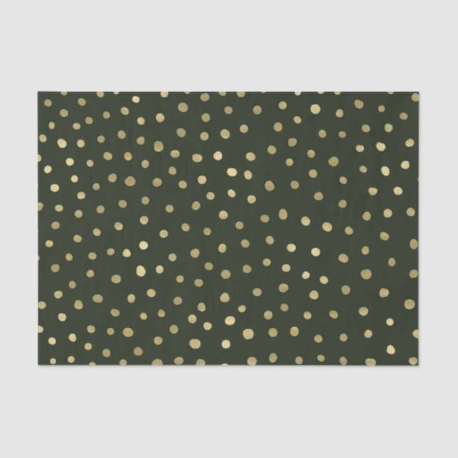Green & Gold Snow Holiday Party Festive Tissue Paper (Front)
