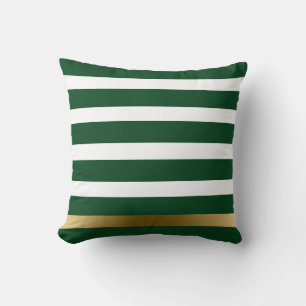 Green & Gold Stripes Cushion
