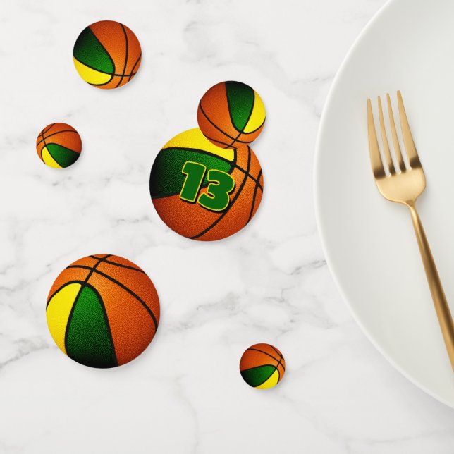 green gold team colours basketball party confetti (Group)