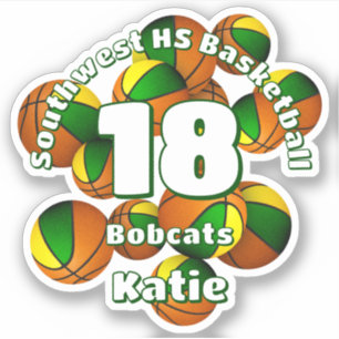 green gold team colours basketballs kids team name