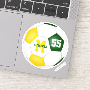 green gold team colours girls boys soccer