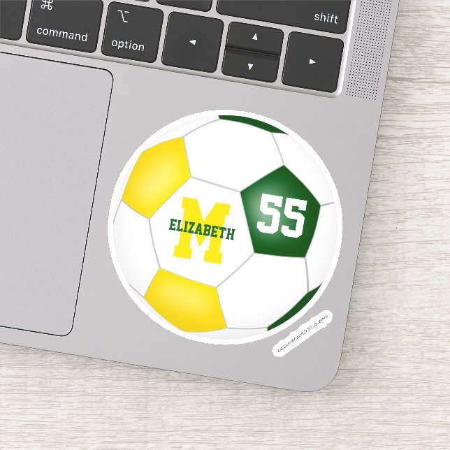 green gold team colours girls boys soccer (Detail)