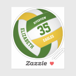 green gold team colours girls boys volleyball