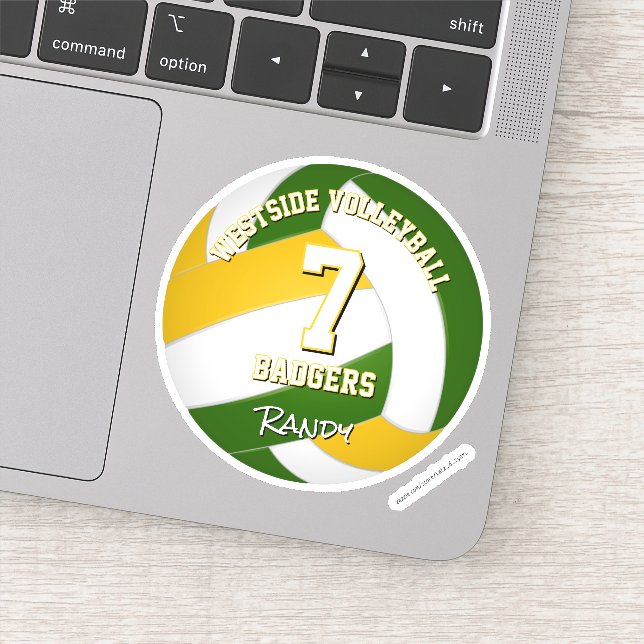 green gold team colours volleyball player (Detail)