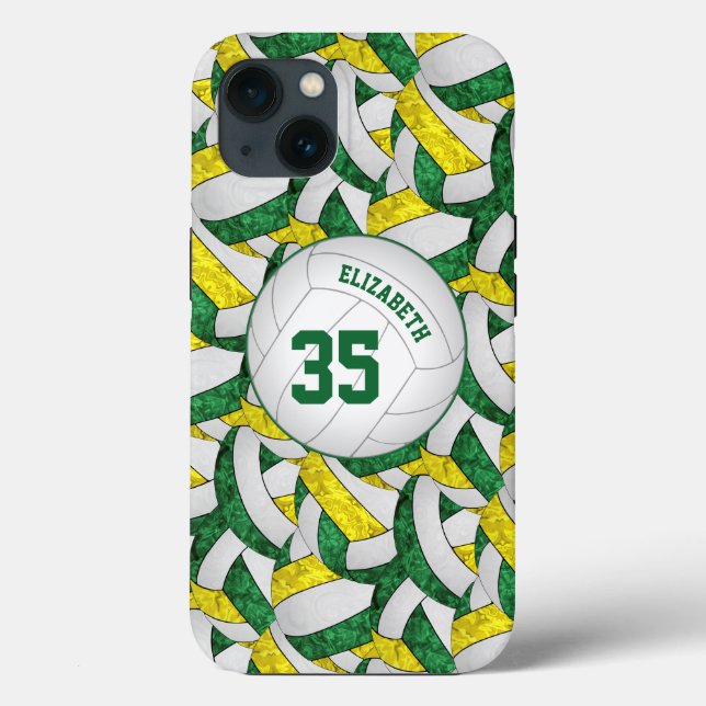 green gold team spirit gifts girls volleyball Case-Mate iPhone case (Back)