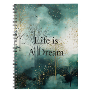 Green Gold Trees Notebook