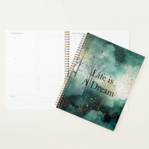Green Gold Trees Planner