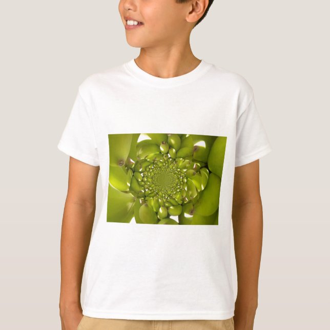 Green Gold: Tropical Twist banana Kaleidoscope T-Shirt (Front)