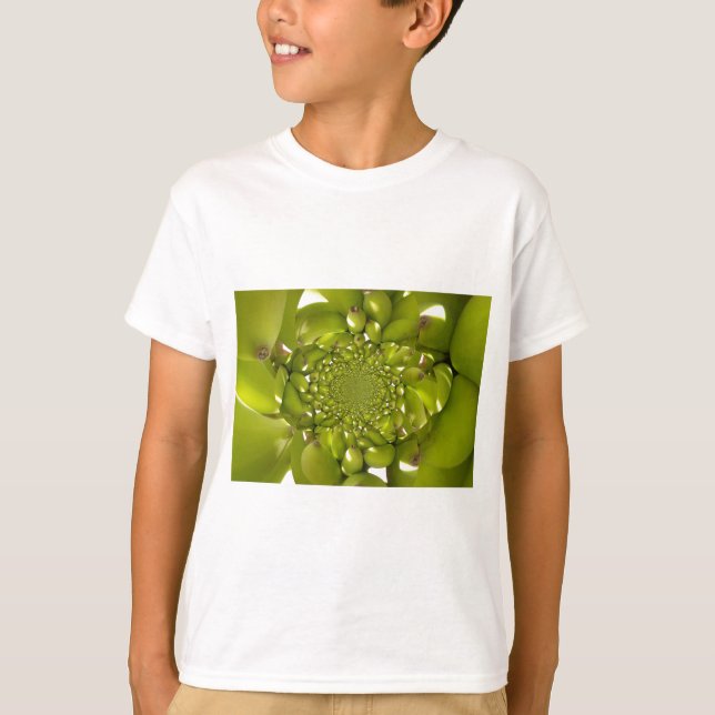 Green Gold: Tropical Twist banana Kaleidoscope T-Shirt (Front)