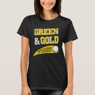 Green & Gold Vibes Hockey Team Fan T-Shirt