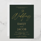 Green Gold Wedding Modern Typography Script