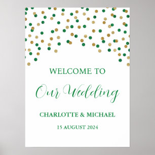 Green Gold Wedding Welcome Custom 18x24 Poster
