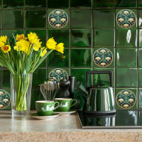 Green Gold White Grey Art Deco