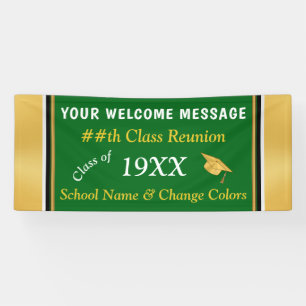Green, Gold, White High School Reunion Banner