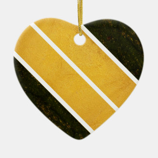 Green Gold White Lines Ceramic Tree Decoration
