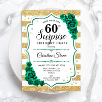 Green Gold White Surprise 60th Birthday