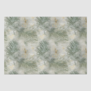 Green Gold White Tropical Leaves Tissue Paper