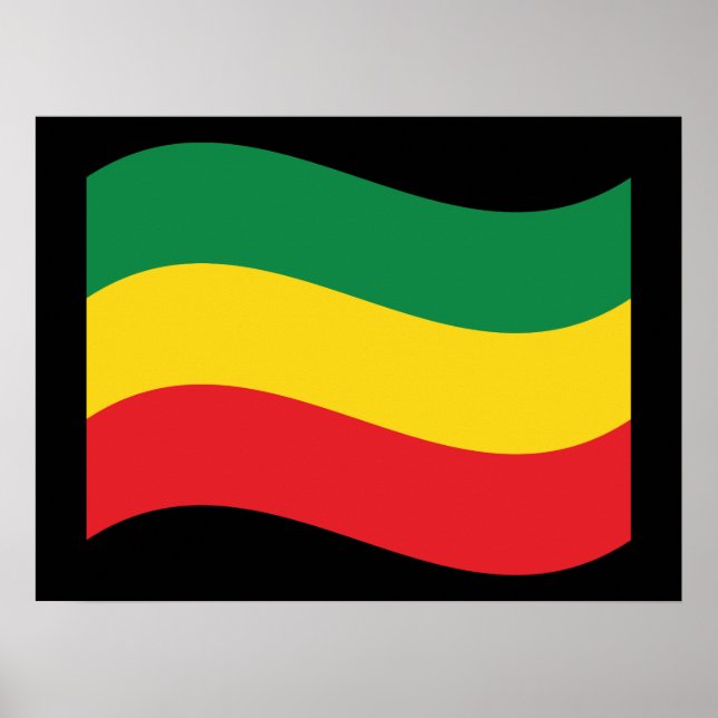 Green, Gold (Yellow) and Red Colors Flag Poster (Front)