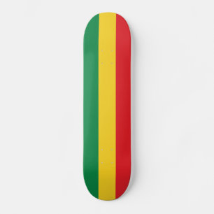 Green, Gold (Yellow) and Red Colors Flag Skateboard