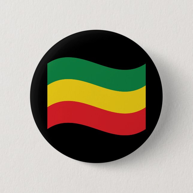 Green, Gold (Yellow) and Red Colours Flag 6 Cm Round Badge (Front)