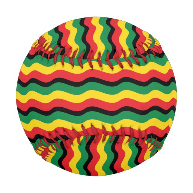 Green, Gold (Yellow) and Red Colours Flag Baseball (Front)