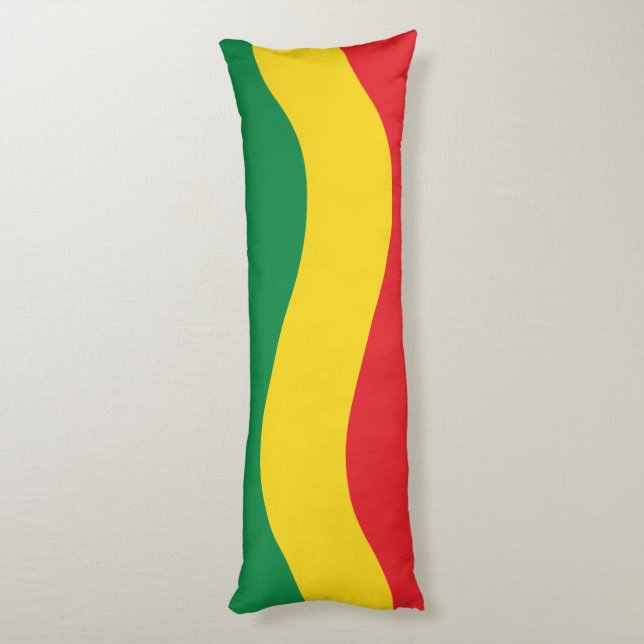 Green, Gold (Yellow) and Red Colours Flag Body Cushion (Back (Vertical))