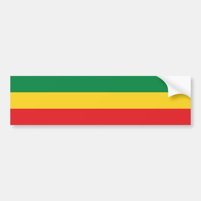 Green, Gold (Yellow) and Red Colours Flag Bumper Sticker (Front)