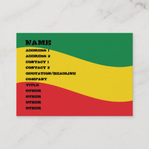 Green, Gold (Yellow) and Red Colours Flag Business Card